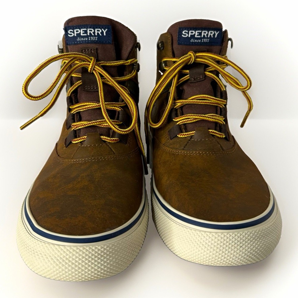 Sperry Men's Brown Leather Chukka Ankle Boots Lace-Up Rubber Sole US 8.5